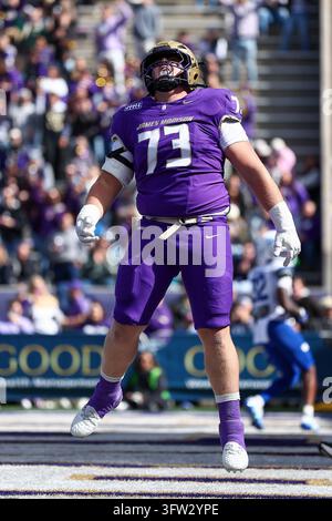 October 22, 2026: James Madison Dukes KD Mosley (13) is tackled by App ...