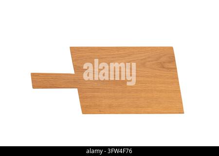 Handmade cutting board from oak with oil finish isolated on white background Stock Photo