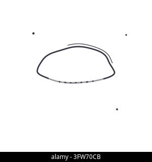 Hand-drawn doodle cloud outline with a sketchy echo line and scattered accent dots on white Stock Vector