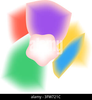 Prism shard mesh gradient with overlapping translucent spectrum shards blending at crossings, abstract artwork on white. Stock Vector