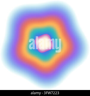 Spiral vortex mesh gradient swirling teal violet and amber into a bright core, hypnotic abstract artwork isolated on white. Stock Vector