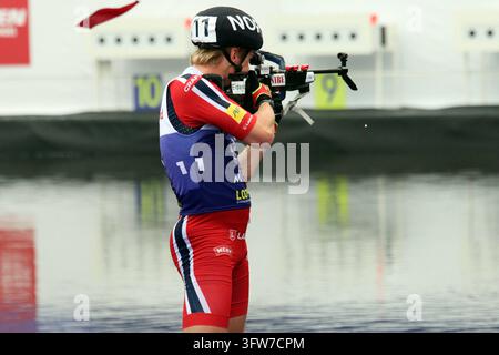 Isak L. Frey ( NOR, #11 ) during shooting standing Photo: Nordphoto/Vu ...