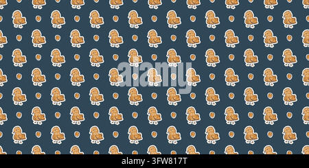 .Whimsical chick pattern inspired by cottagecore and folk art. Stock Vector