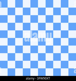 Aesthetic large blue checkered seamless pattern. Minimalist winter pastel blue and soft ice cream squares geometric background Stock Vector
