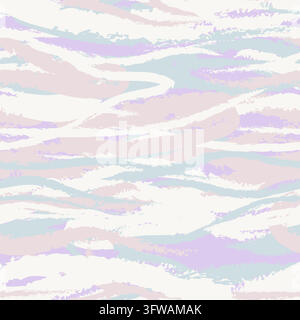Pastel Camouflage Abstract Waves Brushstroke seamless pattern design for fashion and home textiles, graphics and backgrounds Stock Vector