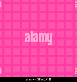 Grid checkered grid abstract seamless pattern pink vector background. Bright magenta small squares linear mesh wallpaper Stock Vector