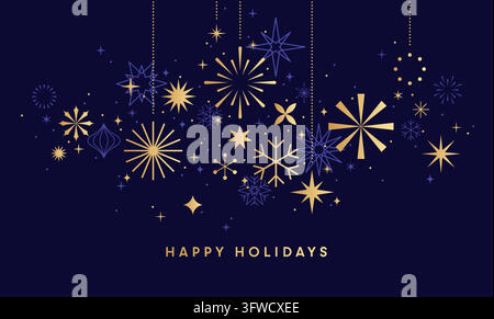 Happy Holidays poster, Christmas card, New Year background Stock Vector