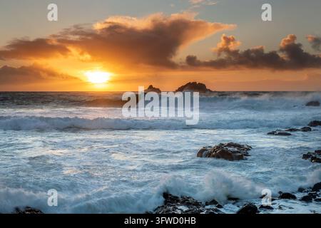 The Brisons; From Priests Cove; Cornwall; UK Stock Photo