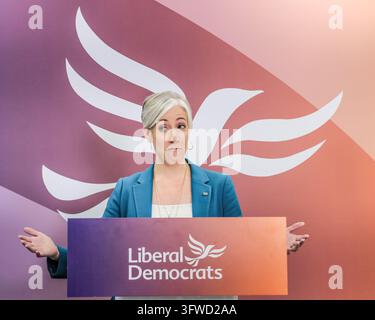 London, UK. 19th Oct 2026. Daisy Cooper, Deputy Leader of the Liberal ...