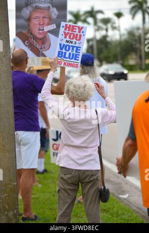No Kings protests take place on Okeechobee Blvd in West Palm Beach ...
