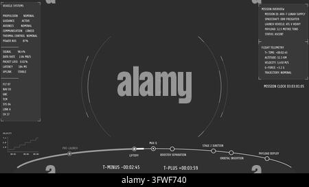 Realistic modern space launch overlay ui Stock Vector