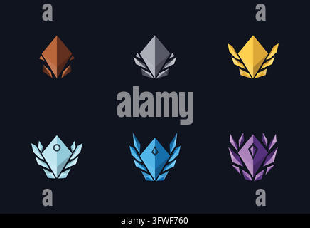 Achievement shield badges Stock Vector