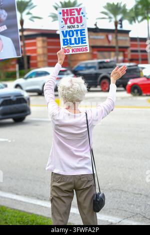 No Kings protests take place on Okeechobee Blvd in West Palm Beach ...