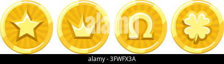Game golden coins Stock Vector