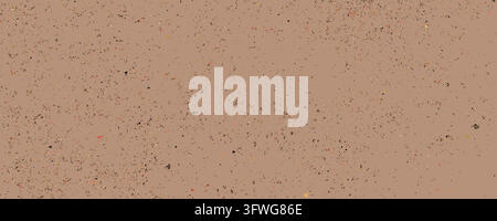 Texture pattern with black and red grunge dots over terracotta concrete. Small particles spread across backdrop with random density like gravel. Use Stock Vector