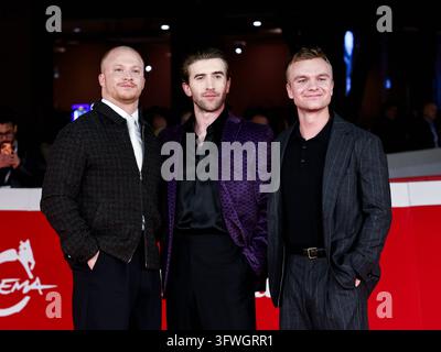 Calum Howels Jake Harvey (l), Callum Scott Howells (c) and Ollie Gardner (r) attend ...