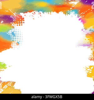 colored background frame of blots. hand drawing. Not AI. Vector illustration. Stock Vector