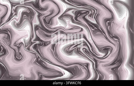 Abstract marbled pattern with fluid swirls in pink, gray, and white tones, organic flowing texture perfect for modern design, decor Stock Vector