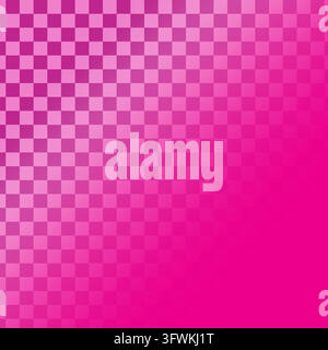 Checkerboard grid pattern fading diagonally into magenta pink vector Stock Vector