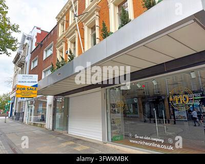 Closed former Hancock and Wood shop premises on Bridge Street Warrington Stock Photo