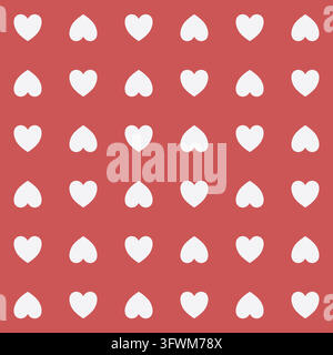 Netural Red Background Repeating pattern. Neutral white background, pastel red hearts Stock ...