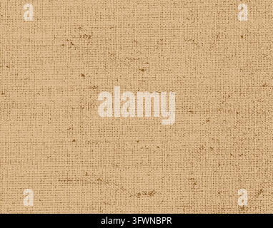 Seamless beige burlap texture pattern replicates coarse woven canvas fabric material. Rustic cloth background, natural linen textile surface, and vint Stock Vector