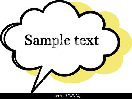 Speech bubble with sample text and yellow background for communication and messages. Stock Vector