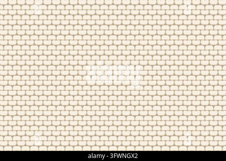 Cream colored knitting garter stitch pattern. Textile background. Woven wool structure. Sweater, plaid or scarf texture. Cozy winter holiday wallpaper. Decorative print. Vector realistic illustration. Stock Vector