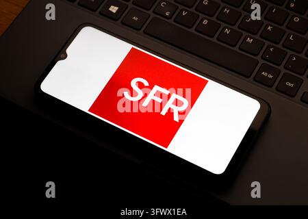 In this photo illustration, the SFR (Société Française du ...