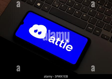 In this photo illustration, the Attie logo is seen displayed on a ...