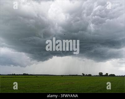 Approaching thunderstorm in Lower Saxony, Germany Stock Photo