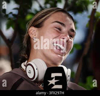 Tennis player Aryna Sabalenka at the US Open Championships 2026 , USTA Billie Jean King National Tennis Center, Flushing Meadows, New York, USA . Stock Photo