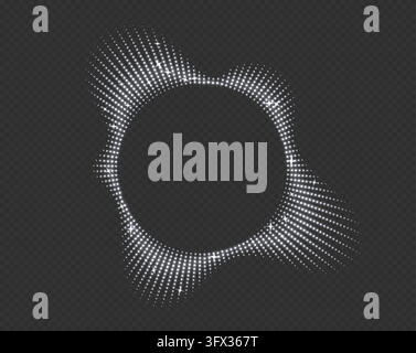 Silver neon sound wave equalizer with stars and sparkles, shiny glowing music soundwave. Stock Vector