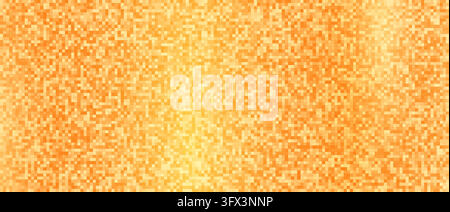 Abstract yellow orange pixel background vector illustration. Orange pixelated mosaic pattern header wallpaper texture design. Stock Vector
