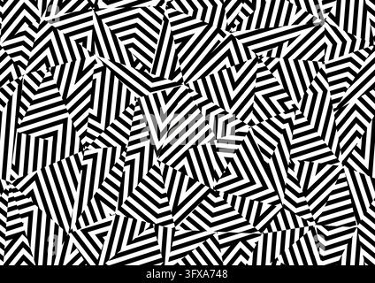 Vector Dazzle black and white camouflage seamless pattern Stock Vector