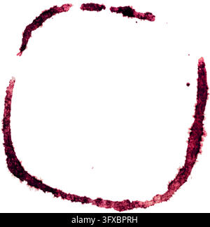 Wine wineglass square ring stain and splashes. Red grape juice beverage marks with liquid drops, spot traces and dripped circles. Hot drink vector ele Stock Vector