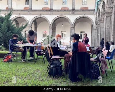 Student Porta Examples NAPLES, ITALY – OCTOBER 22, 2026: Students of the Collettivo ...