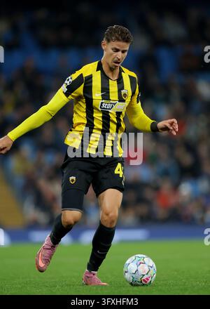 Filipe Relvas of AEK Athens on the ball during the UEFA Champions ...