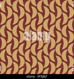 Repeating pattern. Colors: Background: earthy burgundy, shapes: antique gold. Premium autumn Stock Vector