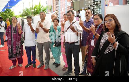 Constituency Example PATNA, INDIA - OCTOBER 23: Voters standing in queue for casting their ...