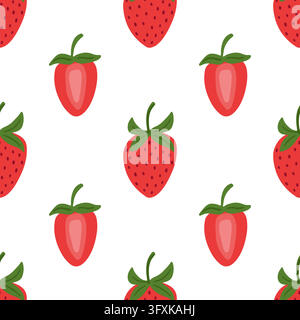 Cute Strawberry Seamless Pattern Stock Vector