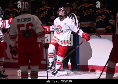 October 23, 2026: Ohio State Buckeyes forward Nathan Lewis (63) passes ...
