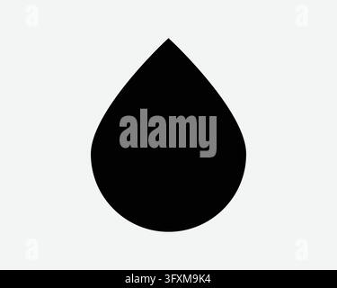 Solid black water drop icon filled teardrop vector silhouette for liquid water oil rain paint and nature design Stock Vector