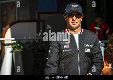 Cadillac driver Sergio Perez of Mexico steers his car during the second ...