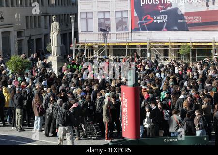 Brussels, Belgium. 24th Oct, 2026. This image shows demonstrators after ...