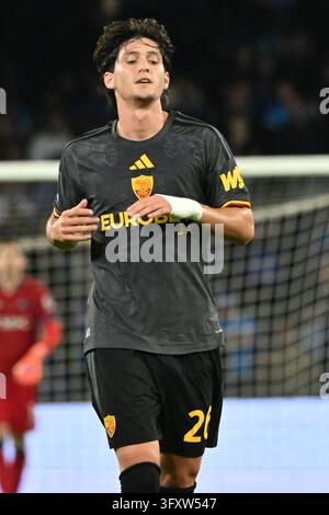 Leonardo Balerdi of Roma celebrates after scoring goal in the 89th ...