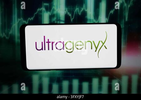 In this photo illustration, the logo of US company Ultragenyx ...