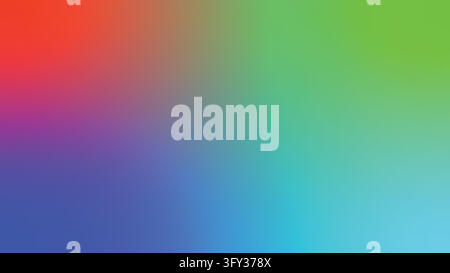 Vibrant abstract color gradient background with smooth transition of red, green, blue and cyan hues Stock Vector