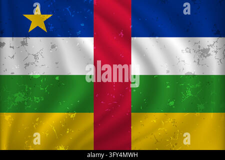 Central African Republic Flag Background with stains or wear Vector Illustration Stock Vector