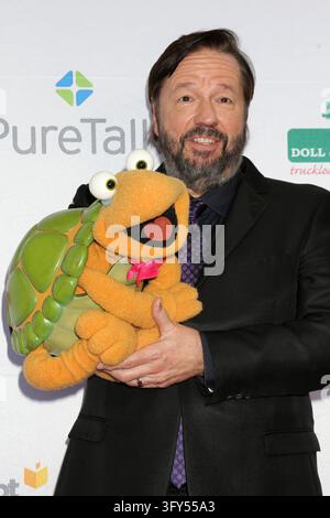 Universal Plus.com Terry Fator, with Kermit The Frog puppet at arrivals for Marine Toys ...